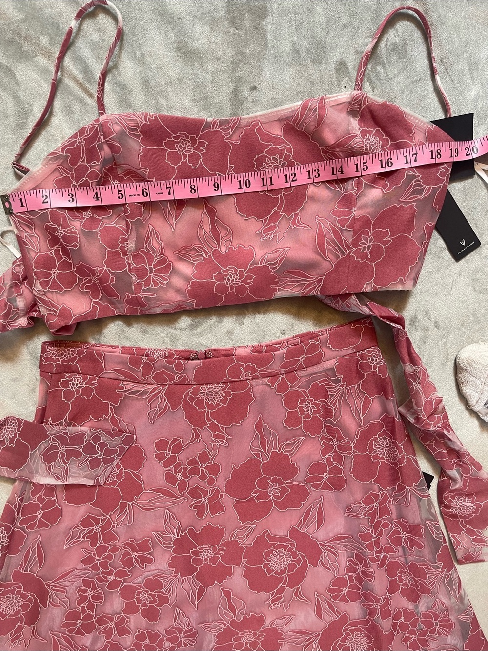 Lulus ✨ Certainly Stylish Mauve Pink Burnout Floral Two-Piece Midi Dress - Picture 14 of 16